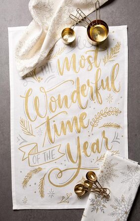 Набір з 3 декоративних кухонних рушників 45,7 x 71,1 см Сніжинки DII