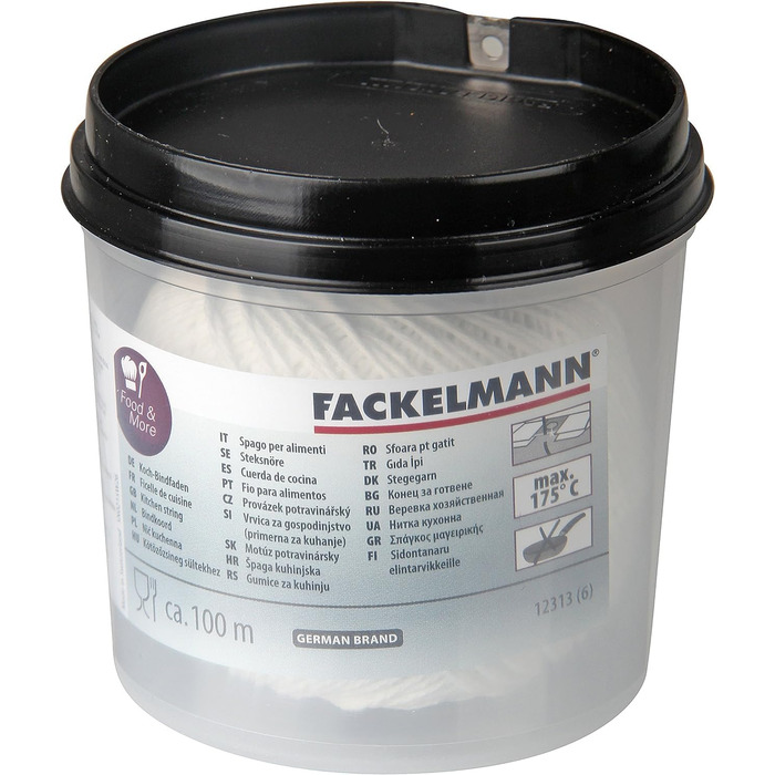 Нитка кухонна 100 м в диспенсері, біла Fackelmann