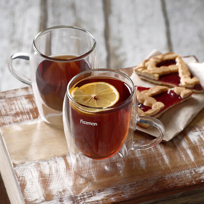 Набір з 2-х кухлів Fissman RAF 300 мл з подвійними стінками (6443)