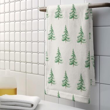 Різдвяні кухонні рушники Kwlegh, рушник для рук, рушник для пальців у формі різдвяної ялинки з цукерками та сніжинками, набір з 2 шт. , милий чоловічий банный рушник, високопоглинаючі рушники, 36 x (зелена ялинка)