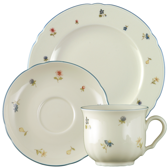 Кавовий сервіз 18 предметів Streublume blauer Rand Marie-Luise Seltmann
