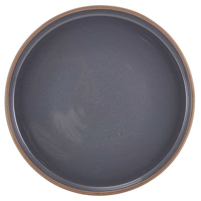 Тарілка презентаційна 20*2.5 см із низьким вертикальним бортом, Kava Dark Grey Stoneware Raw Wall, GenWare