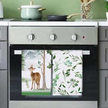 Кухонні рушники, бавовна, 4 упаковки, кухонні рушники, 100 бавовна. Осінній набір кухонних рушників. Універсальний високоякісний набір кухонних рушників для сушіння. Рушники на панелі 50 x 70 см (різдвяні тварини з джунглів)