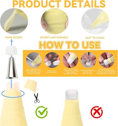 Шприц кондитерський з насадками для декору тортів і кексів, жовтий Erzekrim