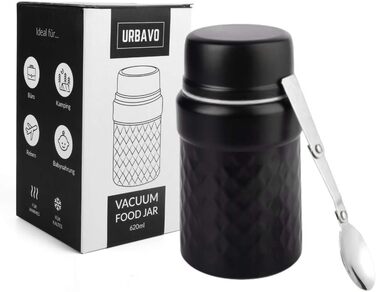 Термоконтейнер 500 мл чорний/білий Urbavo