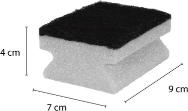 Губка для миття посуду, набір 10 предметів, сірий/чорний Sonty