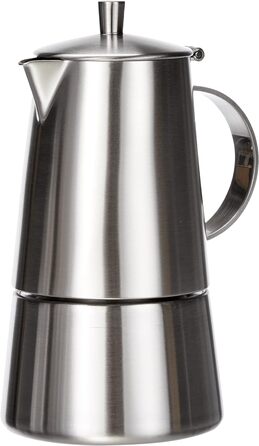 Кофеварка Cilio MODENA, Нержавеющая сталь , Подходит для всех типов плит , Ø 8.5 см , Можно мыть в посудомоечной машине , Кастрюля мокко , Кофеварка для эспрессо 4 чашки , Кофеварка для кемпинга