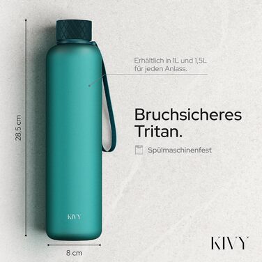 Пляшка для води 1 л тританова, петролева KIVY