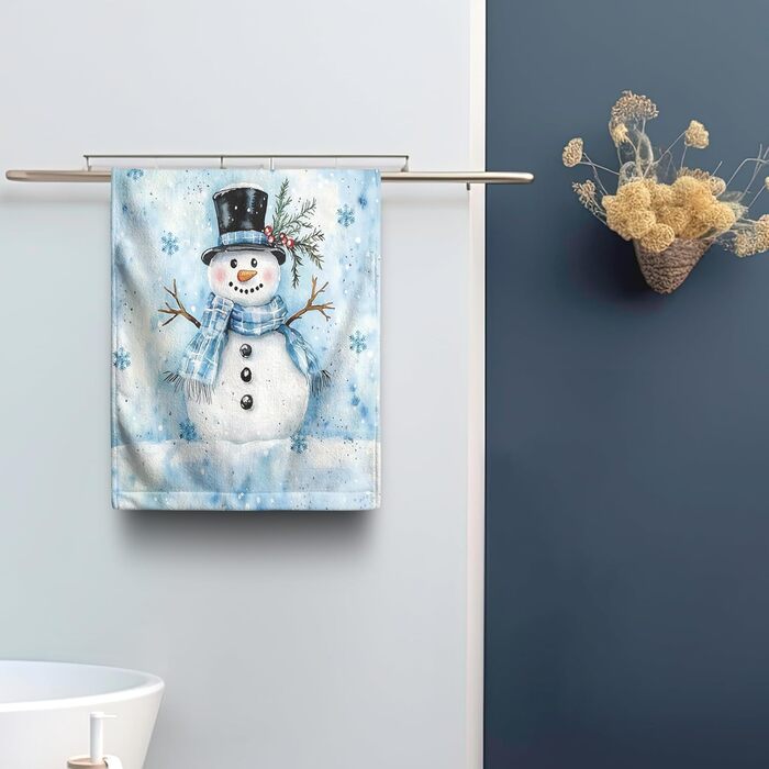 Різдвяні кухонні рушники Kwlegh, рушник для рук, різдвяна ялинка, цукерка-тростина, сніжинка, рушник для пальців, набір з 2 шт. , милий чоловічий банний рушник, високопоглинаючі рушники, 36 x (різдвяний сніговик)