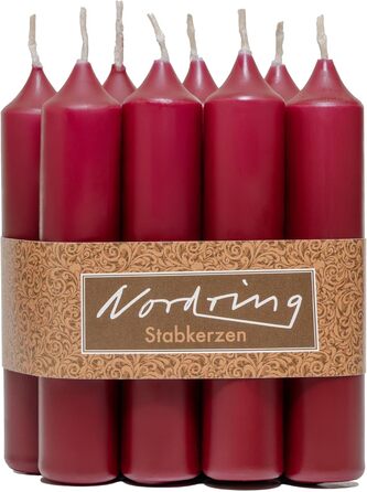 Набір з 8 конічних свічок 2,2 x 11 см, червоний Nordring