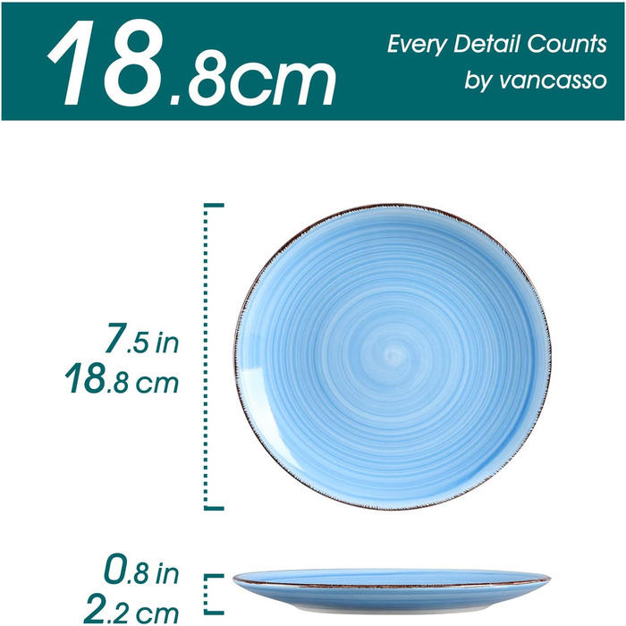 Тарілка для торта з керамограніту, 6 предметів Ø 18,8 см vancasso