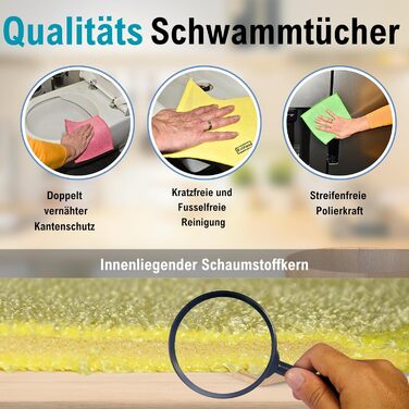 Преміальний набір із 5 губчастих серветок з мікрофібри 18 x 19 см Walfinus