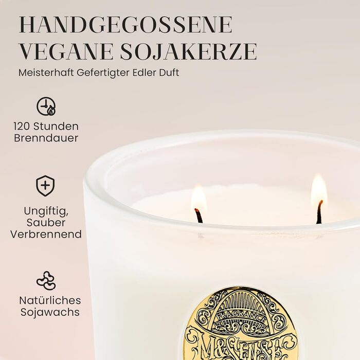 Ароматна свічка M&SENSE Лісова хатина, ароматичні свічки у склянці, натуральна соєва свічка, час горіння 55 годин, подарункові свічки для жінок та чоловіків, подарункова свічка (вершковий ванільний торт, 560 г)