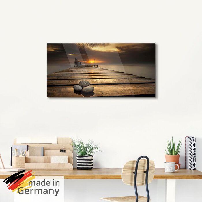 Настінний декор скляні картини настінна картина скляна картина цільна 40x40 см квадрат пляж море сонце карибський басейн природа пейзаж узбережжя схід сонця морський S7LE (Чорне море, 125Д x 50Ш см)