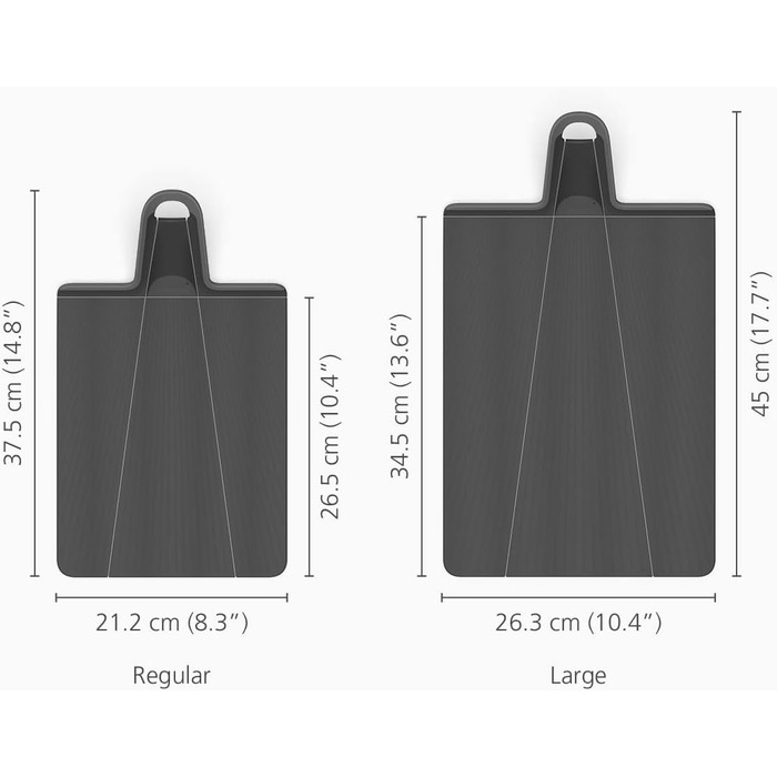 Дошка обробна складана 45 x 26 см з ручкою, чорна Chop2Pot Plus Joseph Joseph