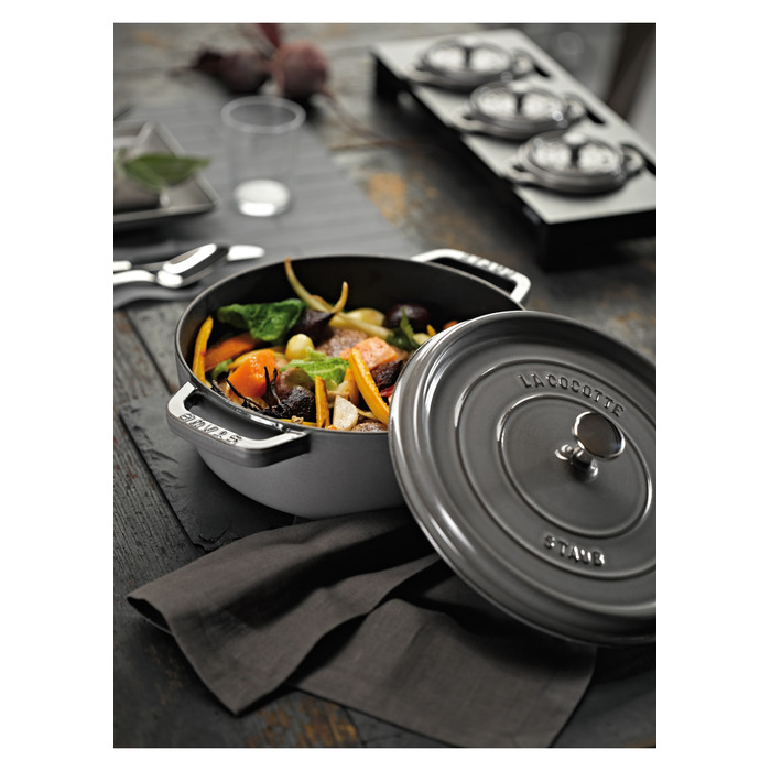 Кокот круглий 28 см, сірий графіт Staub