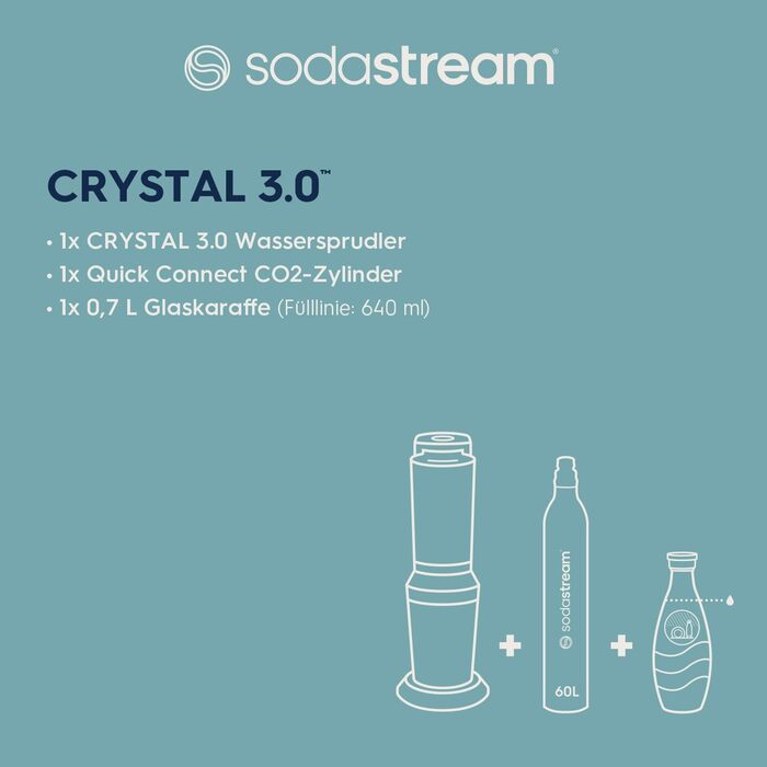 Набір для газування води, 3 предмети, чорний Crystal 3.0 SodaStream
