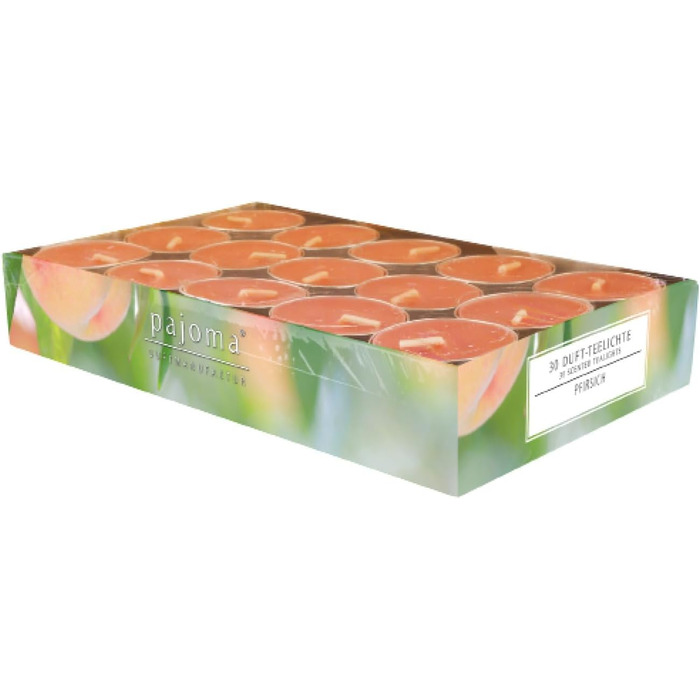 Ароматичні чайні свічки Pajoma 90, 3x30 шт. , ароматичні свічки, багато ароматів на вибір, висота 1,5 см, діаметр 3,5 см (персик, 30)