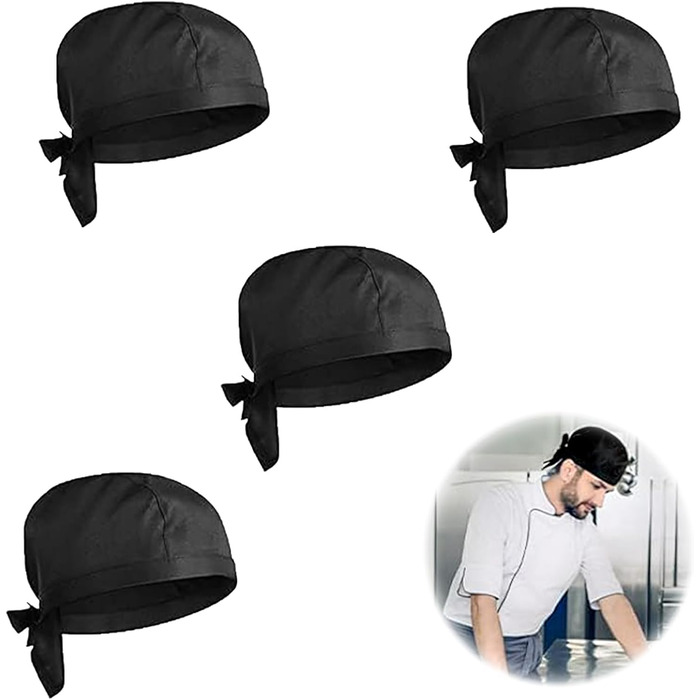Набір із 4 кухарських шапок чорний Dzsomt