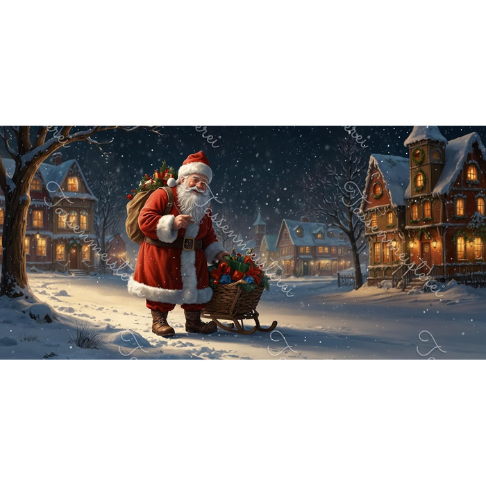 Подарункова кружка 330 мл з принтом Санта Клаус на снігу Generic