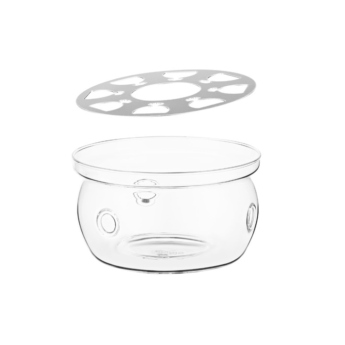 ARDESTO Підставка для заварника зі свічкою, 12,5 х 6,4 см, боросилікатне скло