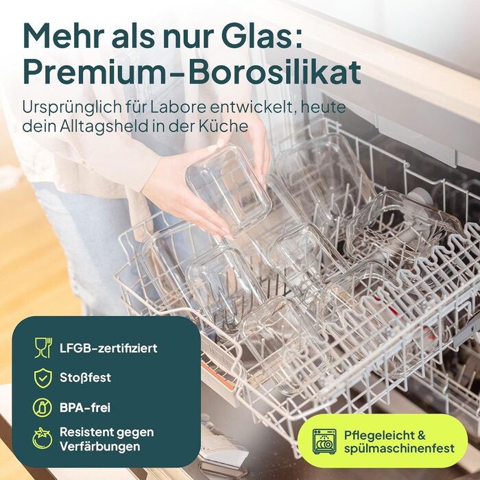 Скляні контейнери uandu з кришками, набір з 10 предметів, банки для приготування їжі, скляні контейнери для зберігання продуктів з кришками, набір скляних банок з кришками, скляні коробки для приготування їжі (зелені, набір з 15 шт. )