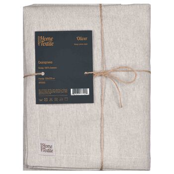 ARDESTO Скатертина Oliver, 136х220см, 100% бавовна, сірий світлий