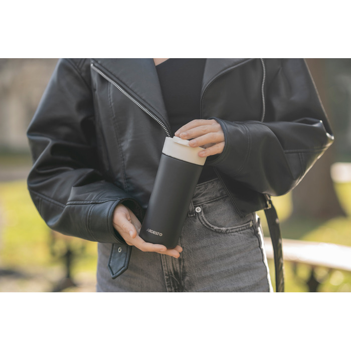 ARDESTO Термокухоль Viaggio 400 мл, нержавіюча сталь, чорний