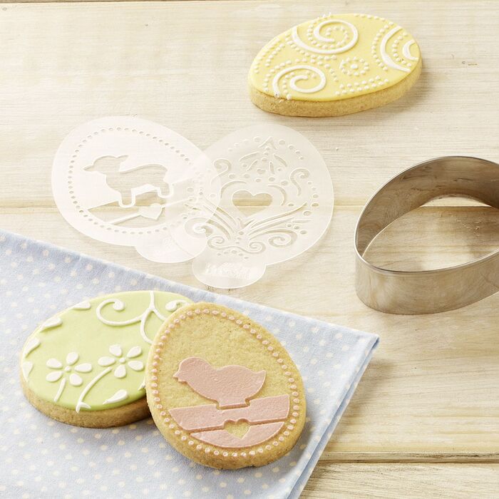 Набір трафаретів для печива у вигляді великодніх яєць, 2 предмета, 10,5 х 7 см, RBV Birkmann