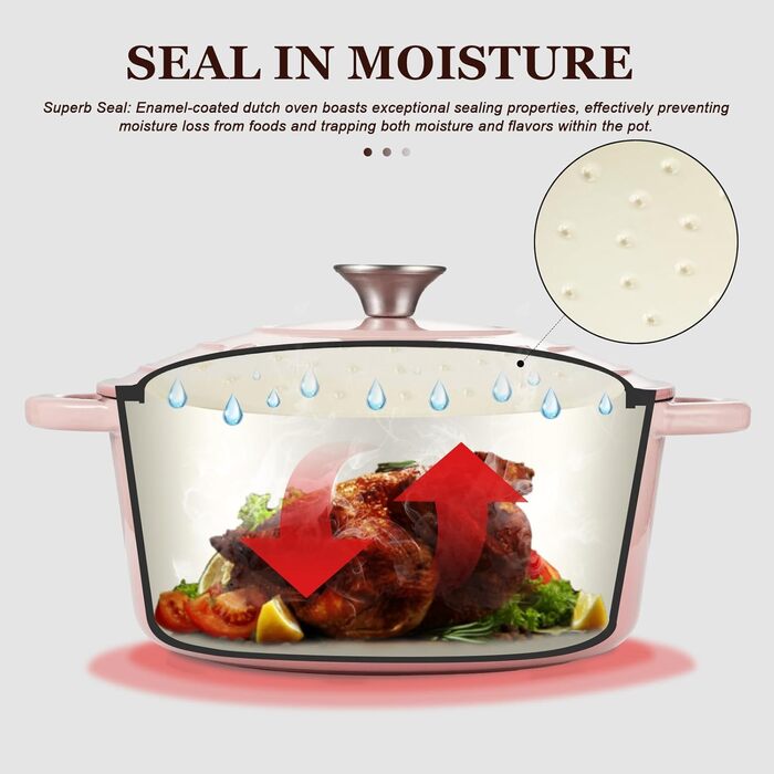 Чавунна форма, емальована 26 см, 5.2 л рожевий OVERMONT