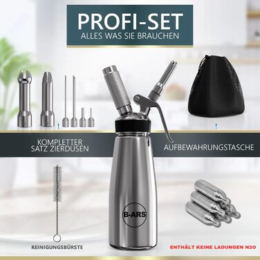 Диспенсер для вершків з нержавіючої сталі 500 мл B-ARS