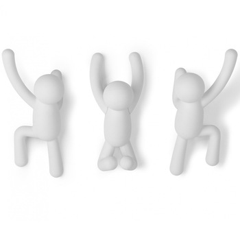 Вішалки-гачки (3 шт) 8,5х18х6,5 см білі Buddy Umbra