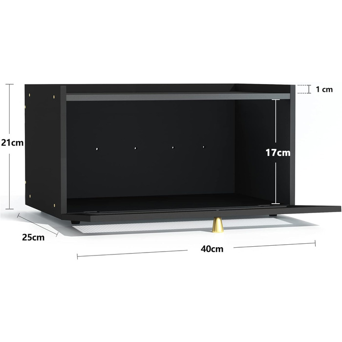Бамбукова хлібниця 40 x 25 x 21 см чорна AINILE