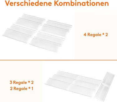 Органайзер для спецій пластиковий розсувний, 48,4 x 66 x 3,9 см, прозорий Lifewit