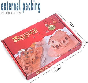 Набір формочок для печива у формі пряникового будиночка, FantasyDay, 10 шт. , формочки для печива з нержавіючої сталі, різдвяні формочки для тематичних тортів, тортів на день народження, помадного печива, сендвічів (4)