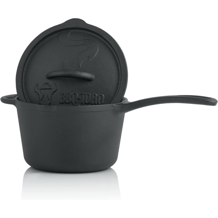 Сотейник чавунний 2 л з кришкою BBQ-Toro