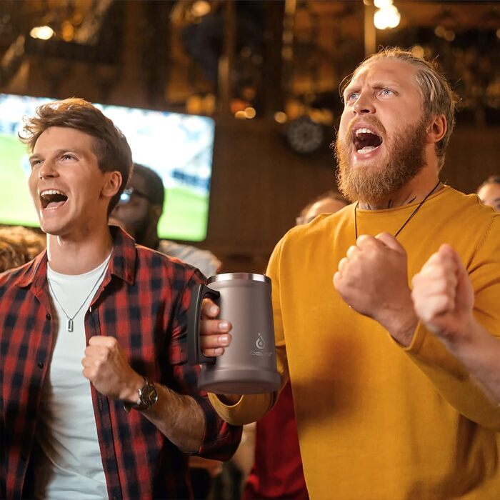 Термокухоль для пива 1 л темно-рожевий Ideus