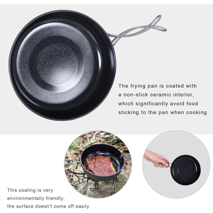 Титанова сковорода з антипригарним покриттям для кемпінгу Boundless Voyage