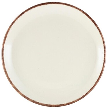 Тарелка плоская, 27,5 см, коричневый ободок, GenWare