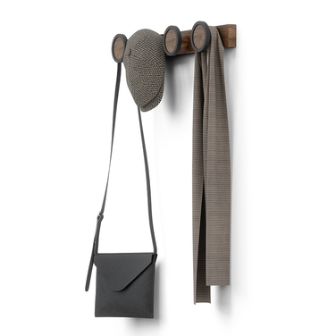 Вішалка настінна на 4 гачка темний горіх Hub Rail Umbra