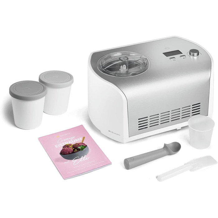 Морожениця з самоохолоджуючим компресором 135 Вт з нержавіючої сталі Springlane