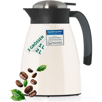 Термос-кофейник 2 л нержавеющая сталь, белый Blumtal