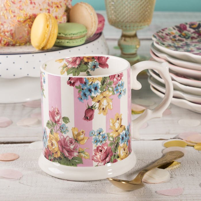 Кухоль для чаю CreativeTops BLOOMING FANCY Stripe, кераміка, 480 мл