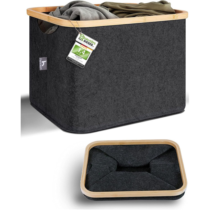 Кошик для зберігання 40 л Кошики, сумісні з IKEA KALLAX Shelf - Кошик для зберігання деревини Small Anthracite - Коробка для зберігання Полиця Кошик для зберігання - Паперовий ящик Кошик з фетру Складний кошик для білизни 40 л Фетр темно-сірий