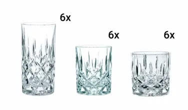 Набор стаканов для виски и лонгдринков, 18 предметов, Noblesse Nachtmann