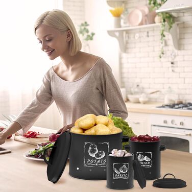 Ящик для зберігання з системою вентиляції 3 шт чорний Gigmeta