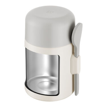 Харчовий контейнер 600 мл з ложкою, нержавіюча сталь, кремовий колір Thermo Plus Zwilling