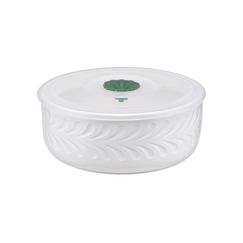Миска з силіконовою кришкою La Porcellana Bianca INTAVOLA Leaves, порцеляна, діам. 15 см
