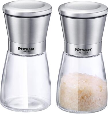 Дисплей Westmark, Вміст 6 дозаторів, Ємність 190 мл кожен, Скло/Нержавіюча сталь/Пластик, Прозорий/Чорний/Сріблястий, 63592611 (Млин для спецій, 2 шт. и, Прозорий/Сріблястий/Чорний)