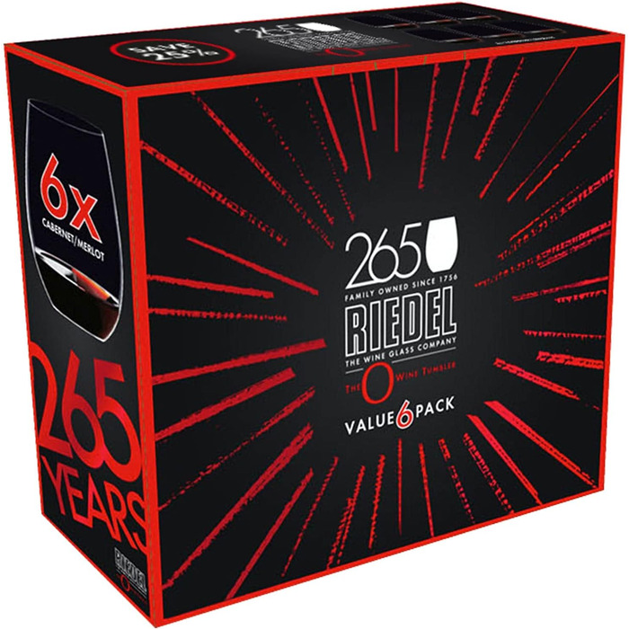 Бокалы для красного вина 0,6 л, набор 6 предметов, O Wine Tumbler Riedel